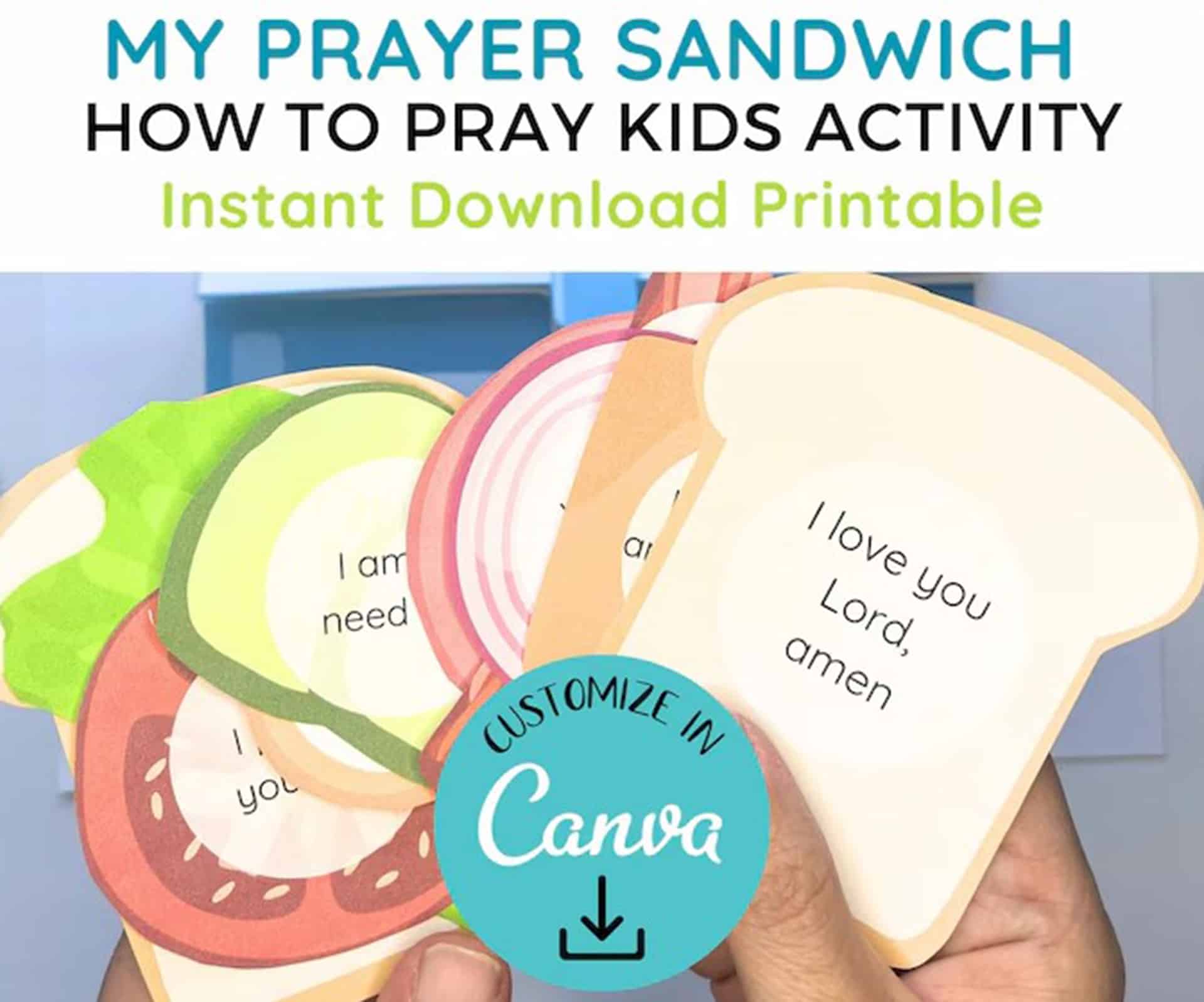 Prayer Sandwich image Canva download.
